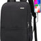 Deep Storage Laptop Backpack with USB Charging Port[Water Resistant] College Computer Bookbag Fits 15 Inch Laptop Black