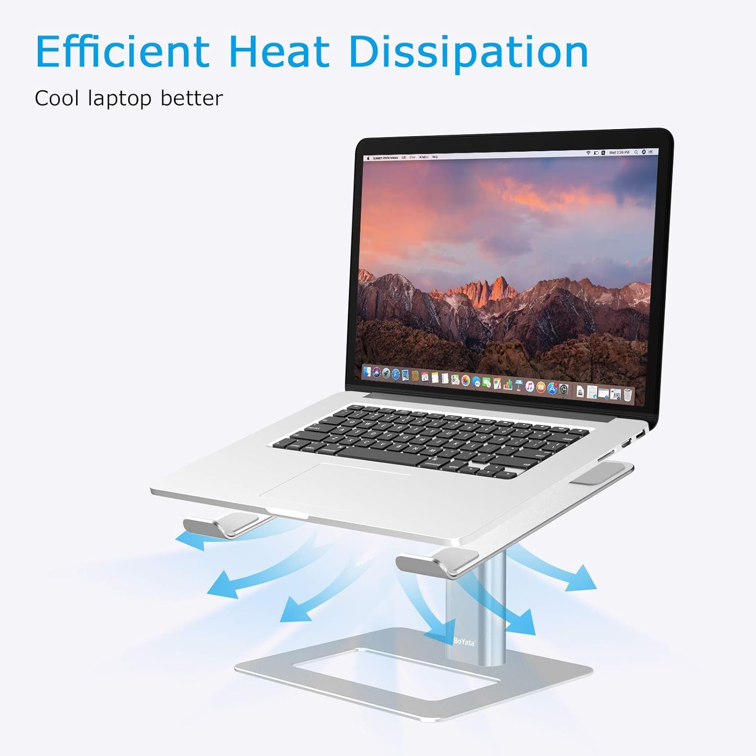 Laptop Stand, Ergonomic Aluminum Height Adjustable Computer Stand Laptop Riser Holder for Desk, Compatible with Macbook Pro/Air, Dell, Lenovo, HP, Samsung, More Laptops 11-17"